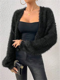 Fongt And Winter New Loose Plush Short Knitted Cardigan Coat