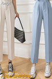 Women 4 Colors Ankle-Length Trousers Elegant Solid Daily Minimalist Newest Harajuku All-match Ulzzang Students Cozy
