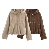Fongt Women's 2025 Explosion ZA Loose-Fitting Velvet Effect Jacket Jacket