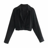 Spring Summer Women Retro Printing Simple Style Long Sleeve Twisted Pullover Shirt Tops And High Waist
