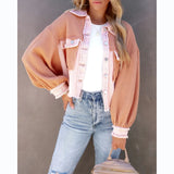 Fongt Casual Fashion Wind 22 Autumn And Winter Style Waffle Patchwork Water Coat 22204-Outfit