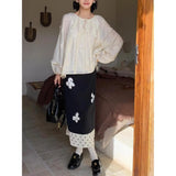 Fongt Wave Point Splicing Skirt Women's Dress 2025 New High-End Design Feeling Thin Straight-Tender Skirt