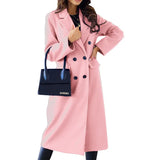 Fongt Women's Clothing In The Autumn And Winter Of 2025 Simple Double-Rowed Long-Sleeved Collar Button