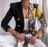 Fongt New Women's Coat Season Printing Xiaoxi Decoration Fashion Short Double Buckle Top Woman