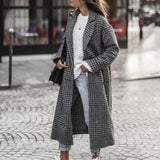 Fongt New 2025 Autumn Women's Long-Sleeved Collar Coat Prints The Long