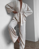 Fongt Women's Loose Comfortable Nine-Sleeve Trousers Pyjamas Two Sets Of Homewear Women