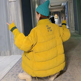 Winter Woman Jacket Corduroy Padded Coat Lady Parka Loose Student Bread Clothing Thick