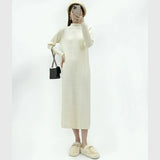 Fongt And Winter With Coat Sweater Dress Women Loose Fashion With Medium And Long Bottoming Over The Knee Knit Dress