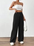 Fongt Wish Summer Bursts Of Slacks Loose Pockets Tight Leg Trousers Women