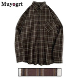 Women Shirt Plaid Oversize 3XL Turn-down Collar Leisure Fashion Loose All-match Womens Long Sleeves Soft Chic Korean