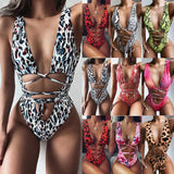 Fongt New 2023 Leopard Print Hollow-Out Bikini One-Piece Swimsuit Woman-Outfit