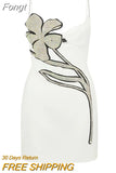 Ladies Sparkling Luxury Diamond Spaghetti Strap Backless Design Celebrity Club Black Sleeveless Sexy Mini Bandage
