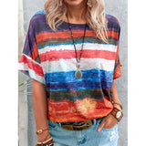 Fongt Women's Clothing 2025 New Summer Gradient Girl Short-Sleeved T-Shirt