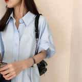 Women Solid Button BF Design Simple Elegant Basic All-match Casual Cozy Street Wear Korean Style Chic Retro College