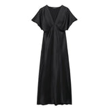 Fongt 2025 New Women's Temperament Silk And Simoufry Dress