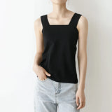 Fongt Cotton Jersey 7-Color 2025 New Summer T-Shirt Women's Slings South Korea Dongdae