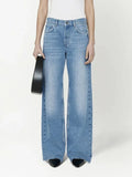 Hem Full-length Jean Women 2023 Autumn Winter Cotton Designer 90s Vintage Denim Pant Long Trousers Female