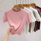 Fongt Sweater Woman 2025 Spring And Summer New T-Shirt High-End Design Sense With Knitted Shirt Pure Desire
