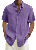 Fongt Explosion Summer V-Neck Button Cotton Cotton Pure Cotton Shirt Shirt Man Shirt