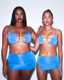 Two Piece Sets Women 2021 Summer Ladies Strap-Wrapped Top And Mini Skirt Elegant Solid Color Sexy Skirt