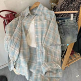 Fongt Thin Plaid Long-Sleeved Women's Coat Summer New Design Sunscreen Cardigan Loose Shirt Woman