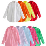 Fongt And Summer 2025 New Ins14 Color Pocket Dress Women's Basic Long-Sleeved Shirt