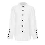 Fongt Spring Lattice Black And White Half Lantern Sleeve Shirt + Tice Vest Fashion Two-Piece Set 1059