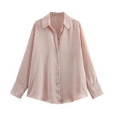 Fongt Homemade New Women's Fashion 20 Color Silk-Sense Tidling Shirt 2197745