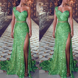 Banquet Temperament Sexy One-shoulder Long Gilding