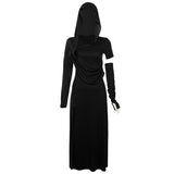Fongt The Fall Of 2025, The New Women's Folded Hooded Desert Body Repair Waist-Skin Open-Fork-Packed Dress