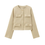 Fongt Women's Autumn And Winter Fashion New 15 Color Jacket Small Scent Style Short Suit Jacket