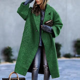 Women's Thick Warm Wool Blends French Style Elegant Long Coats Jackets Overcoats Female Oversized Women Winter