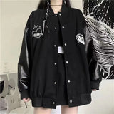 Black Retro Jacket Baseball Uniform-Outfit