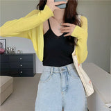 Fongt Version Of Ice Silk Knitted Sunscreen Cardigan Women's Summer Thin Shawl Shawl Burqa Short Small Shoulder Coat