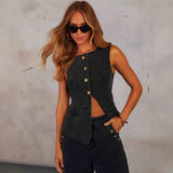 Fongt Selling New Solid Color Loose Fashion Long-Sleeved Denim Set Wide-Legged Trousers