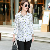 Fine Women's Print Chiffon Shirt 2021 Spring New Long Sleeve Blouses and Tops Lady Plus Size Casual Shirts Clothes