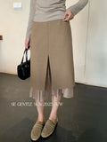 Fongt Xixi 13 Line 2025 Autumn White Standard Elegant High-Waisted Skirt Wool A-B-Pack Short Skirt 85287