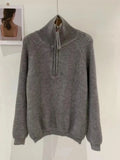 Women's Sweater Turn-down Collar Loose Long Sleeved Pullover Knit Solid Fashion Warm Winter Sweaters for Women