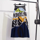2019 New-Coming Summer Printing Cartoon Letter Pattern High Street Europen Style Women Skirts Party Holiday High