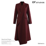 Fongt New Super Beauty Angola Red Personality Suit Collar Long Blazer Wind Coat 1790