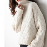 Fongt Sweater Women's Autumn And Winter 2025 New Thick Korean Version Of Loose Lazy Knitting Wool Bottom Shirt