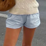 Comfort Daily Style Striped Loose Shorts Ins Trend Basic Simple Wear Casual Pants-Outfit