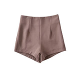 Trendy Ladies' High-Waisted Suit Shorts Summer's New Spicy Girls' Solid-Color Tight-Fitting Buttocks Hot Pants-Outfit