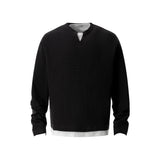 Fongt Wears Two Long-Sleeved T-Shirts For Men And Women Loosely Lazy Wind Oversize Design Sense Simple Top