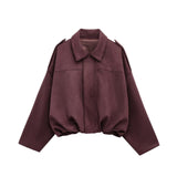 Fongt New Velvet Texture Effect Bomber Jacket Jacket