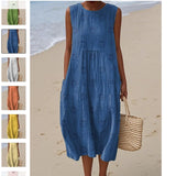 Fongt And Summer 2025 New Sleeveless Casual Print Temperament Dress Dress Body Small Fresh Casual Dress
