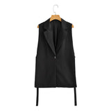 Fongt Sales Spring 2025 New T-Shirt Decorated Open Fork Vest Suit Vest