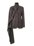 Fongt New Ambiance Neck-Piers Personality Cut Diy Blazer Female 1719