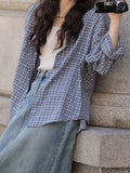 Fongt Plaid Shirt Coat Women's Spring New Design Sense Of Small Gentle Korean Temperament Shirt Loose Top