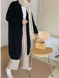 Fongt Long Gentle Lazy Wind Soft Waxy Loose Design Sense Chic Knit Cardigan Sweater Coat Female-Outfit